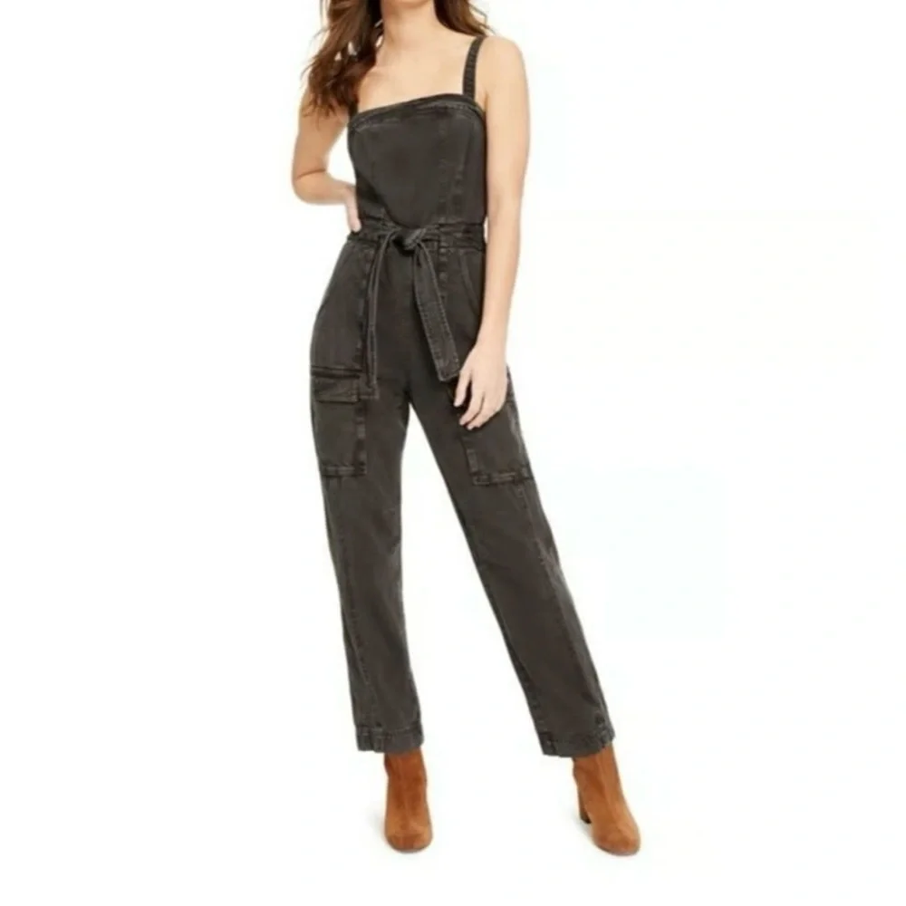 Free People Go West Utility Jumpsuit grey medium - Picture 2 of 8